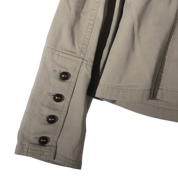 Calvin Klein Khaki Beige Button Up 4 Pocket Collared Jacket Women’s Large - Picture 5 of 10